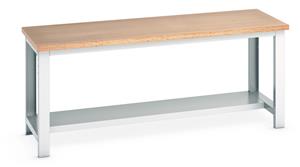 Bott MPX Top Workbench with Half Shelf - 2000Wx750Dx840mmH Industrial Bench with Half Depth Shelf Under for Storage 41003181.** 